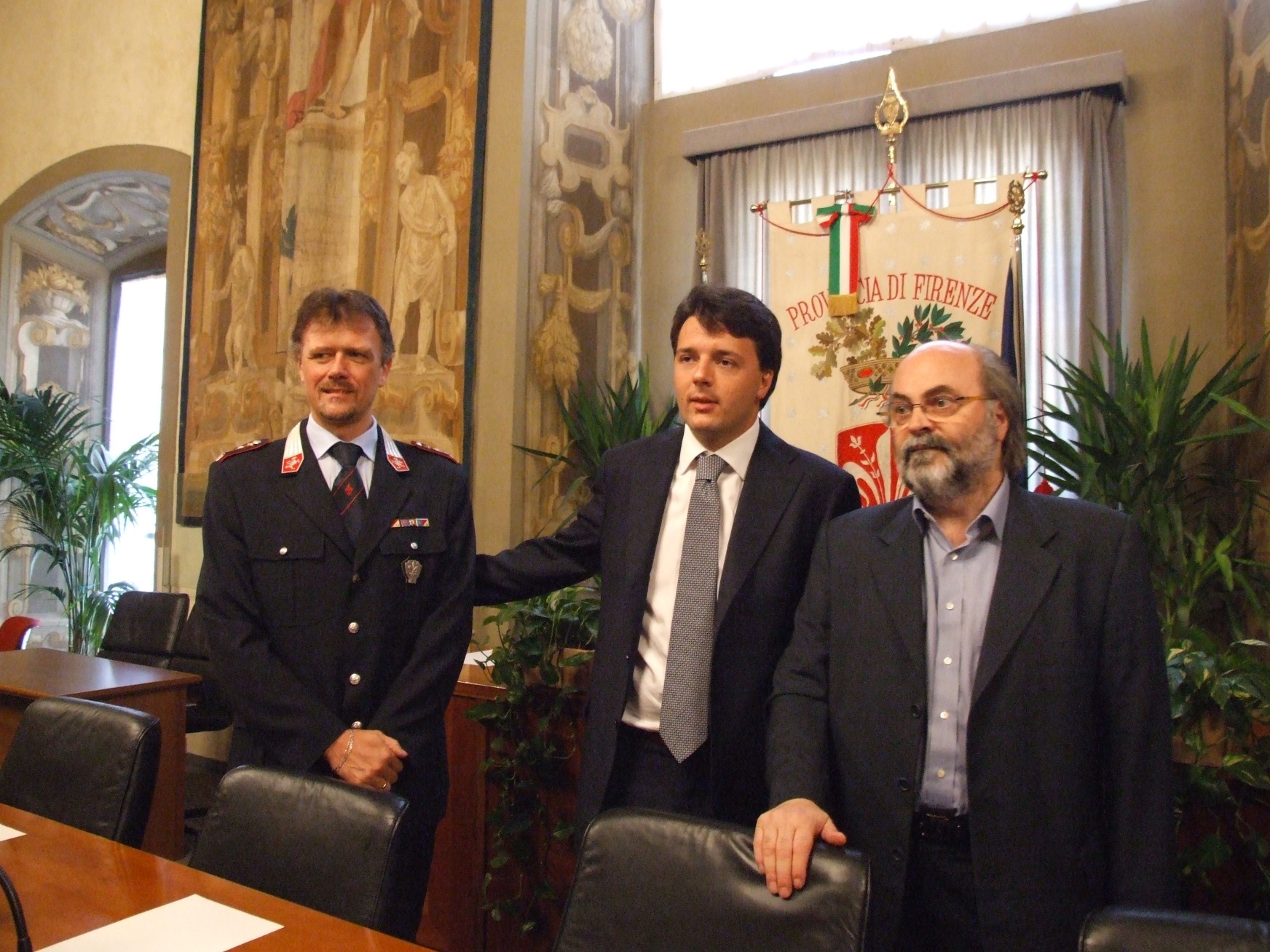 Da sinistra: Bartolini, Renzi, Cioni