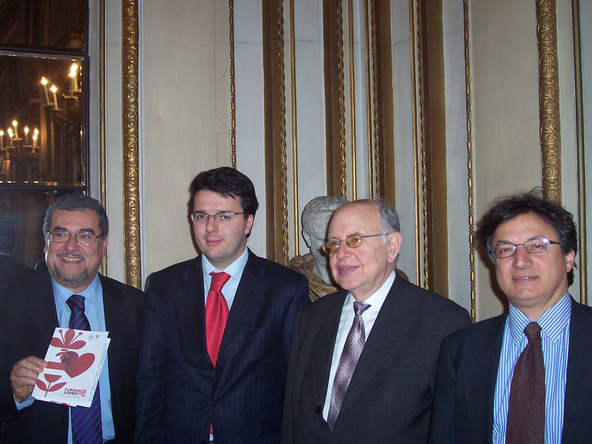 Renzi con l'Ambasciatore Spinetti, il Direttore dell'Enit Manzo e il Direttore dell'Apt Preiti