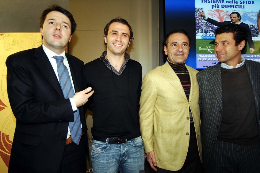 Matteo Renzi, Giampaolo Pazzini, Cesare Prandelli e Giuseppe Spinelli