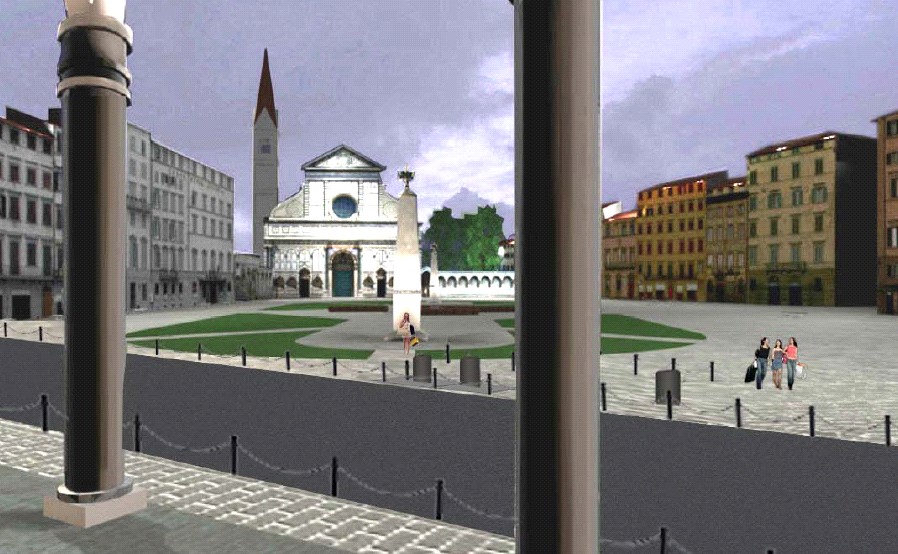 Piazza Santa Maria Novella (rendering per Quadrifoglio)