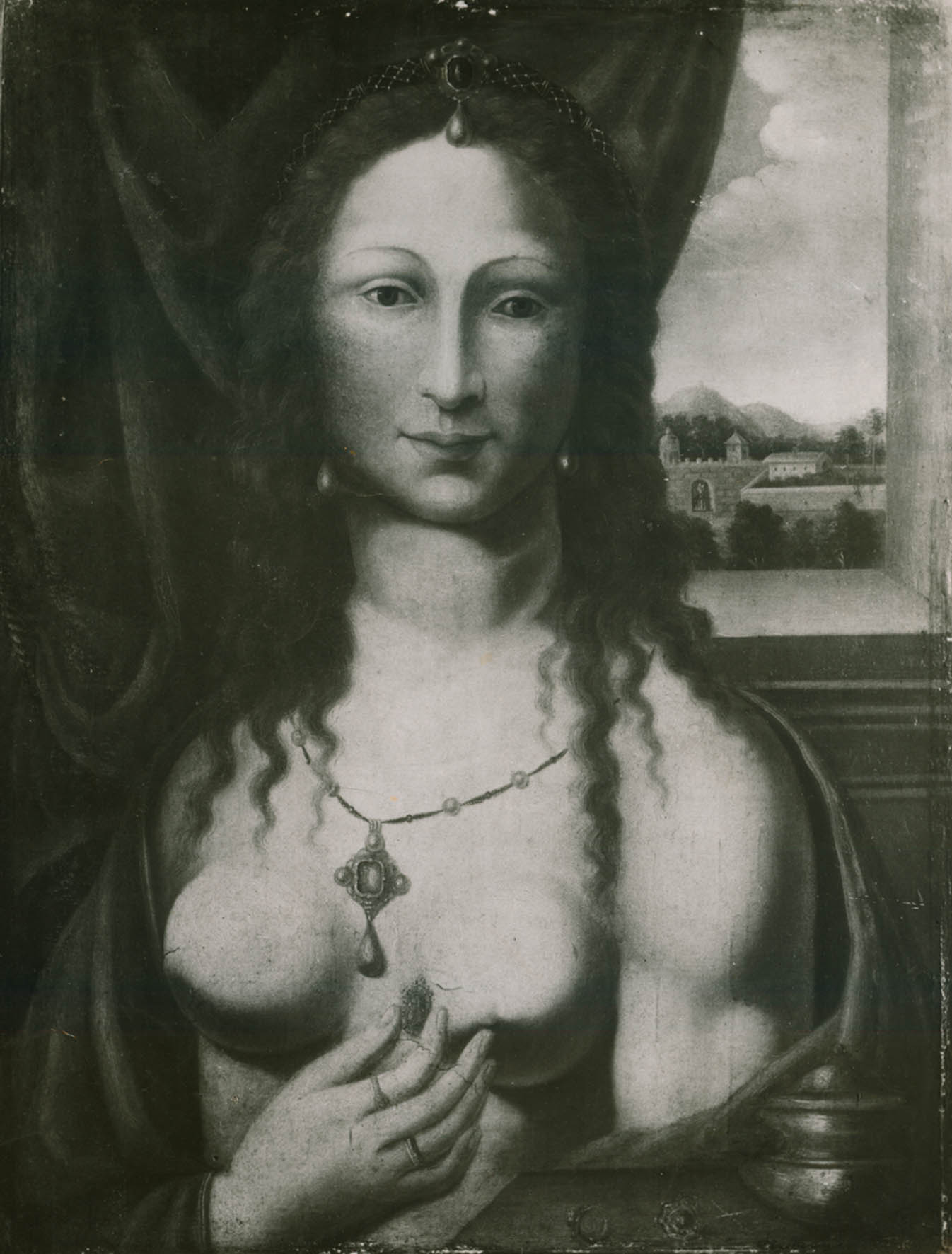 Derivazione Gioconda nuda con profilo di Leonardo