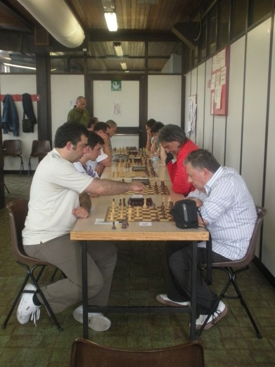 In primo piano, con i bianchi, Dante Mastrostefano e Dashi Stivens contro rispettivamente Paolo Ferrari e Luciano Malescusi 