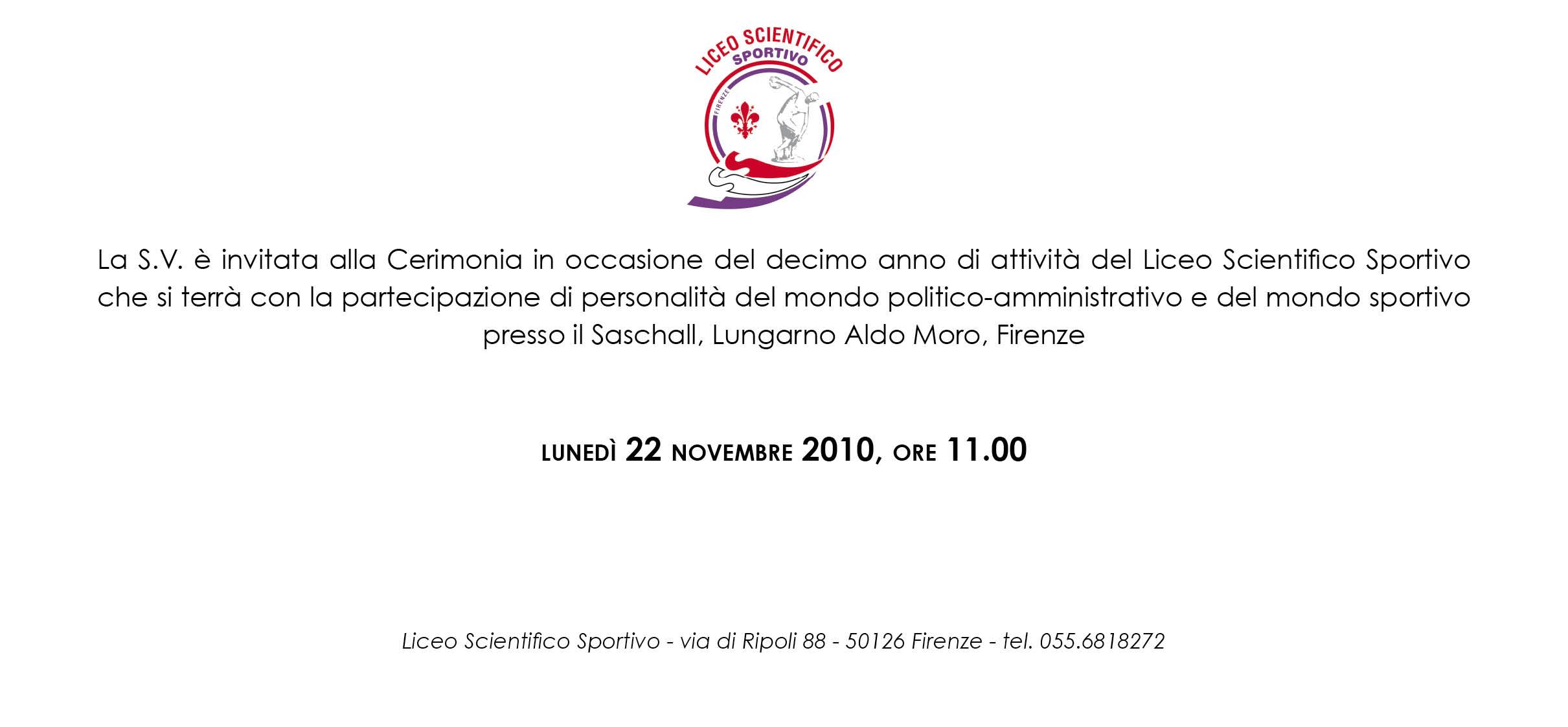 Decennale del liceo scientifico sportivo di Firenze