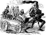 Rappresentazione della trazione a vapore in una stampa d'epoca