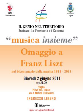 Locandina dell'Omaggio a Frnz Liszt a Vaglia