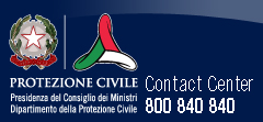 Banner del contact center del Dipartimento della Protezione Civile