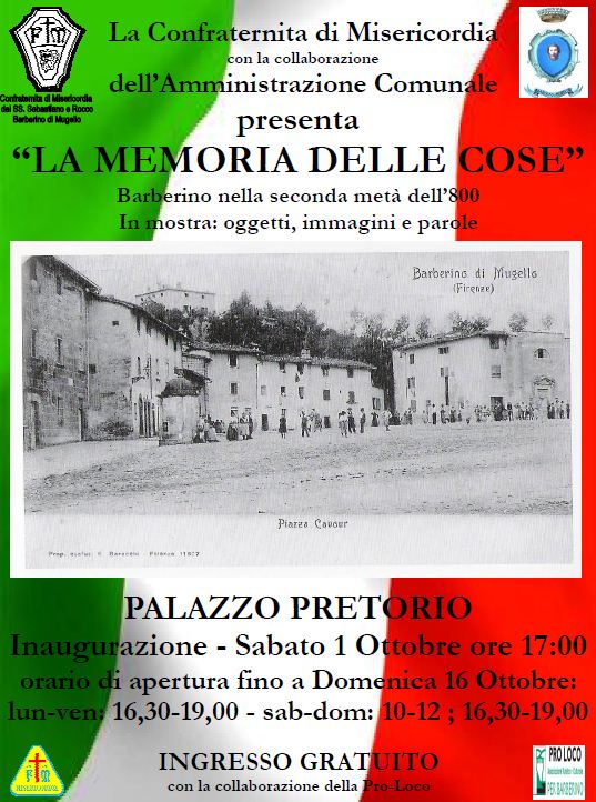Locandina della mostra 'La memoria delle cose: Barberino nella seconda meta' dell’800'