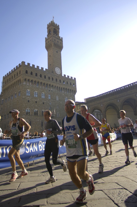 Maratona davanti a Palazzo Vecchio