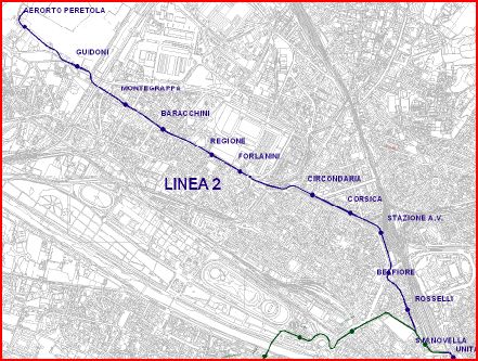 Tracciato della Linea 2 della Tramvia di Firenze dal sito del Comune di Firenze