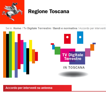 Il sito della Regione sul digitale terrestre