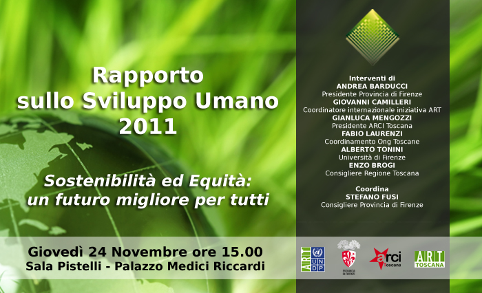 L'invito per la presentazione a Firenze del Rapporto Onu sullo Sviluppo Umano 2011