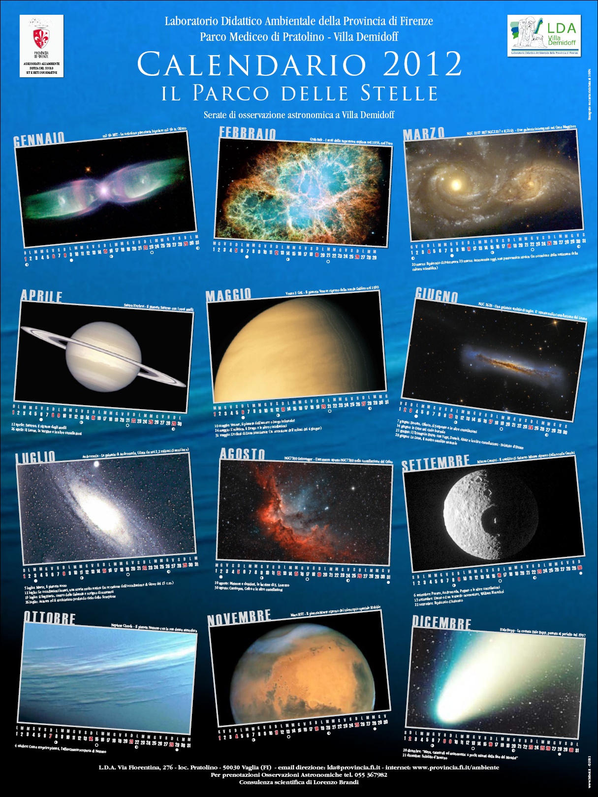 Calendario 2012 Villa Demidoff