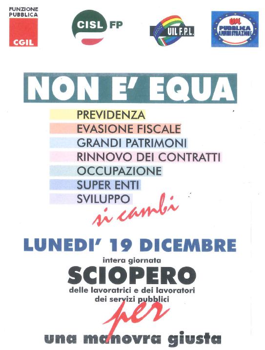 Volantino dello sciopero del 19 dicembre