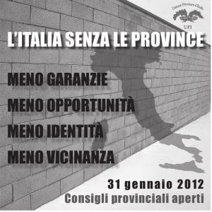 Campagna dell'Upi contro l'abolizione delle Province