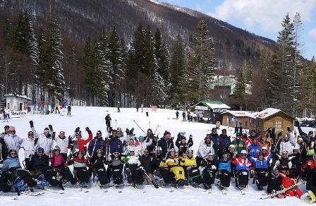 Foto di gruppo per i partecipanti al Freerider ski tour