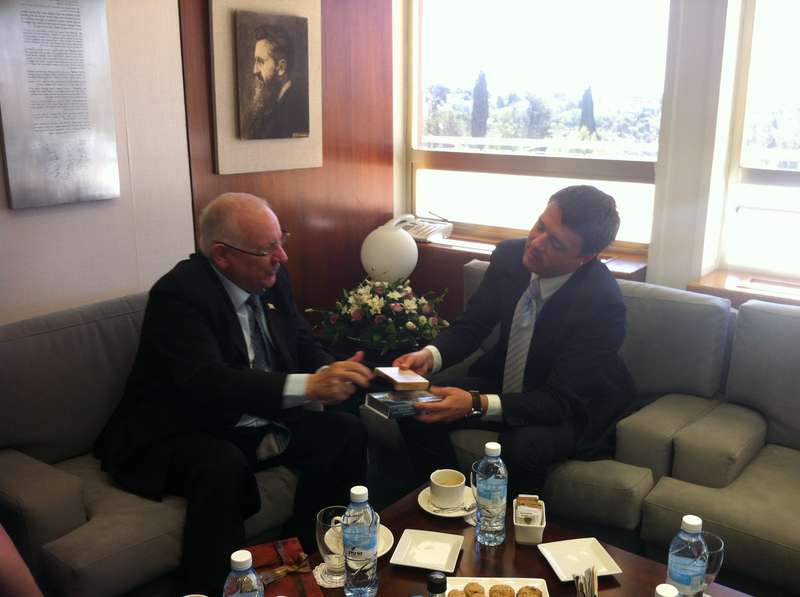 Renzi e lo speaker della Knesset Rivlin