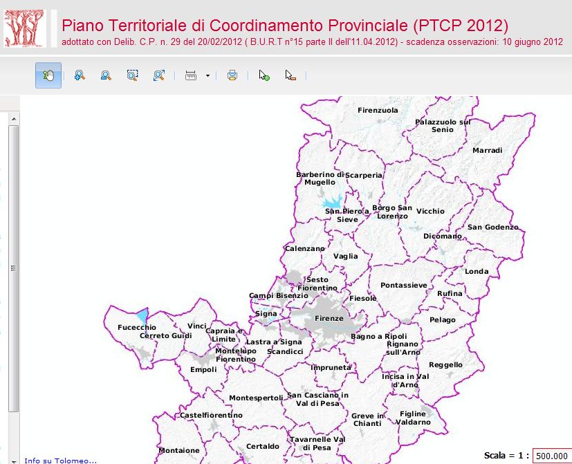 Il PTCP sul sito della Provincia di Firenze