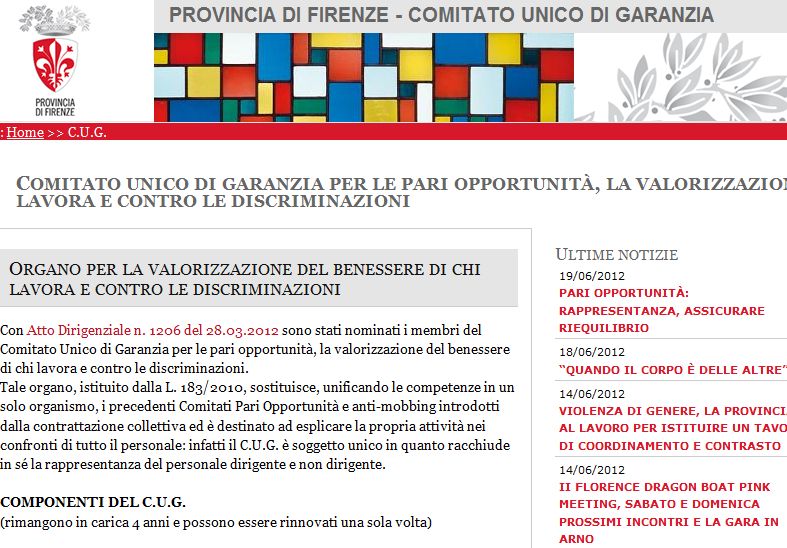 Immagine dal sito del CUG della Provincia di Firenze
