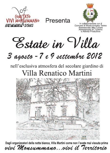 Locandina dell'Estate in Villa a Villa Renatico Martini