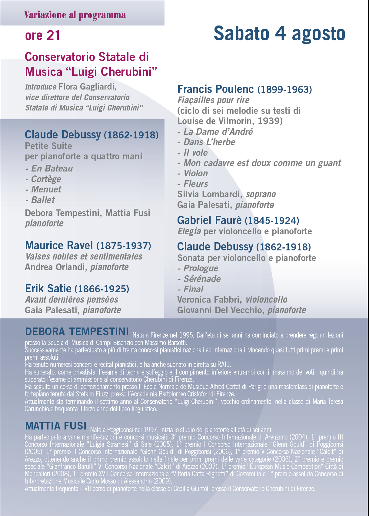 Programma Debussy