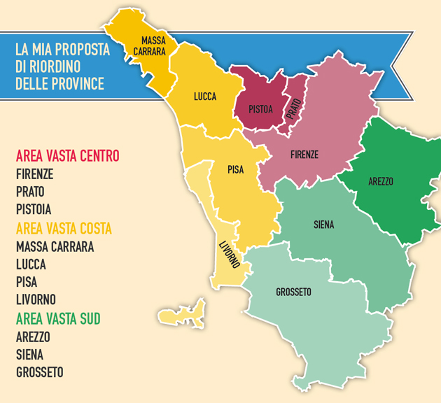 La proposta di riordino delle Province del Governatore della Toscana Enrico Rossi