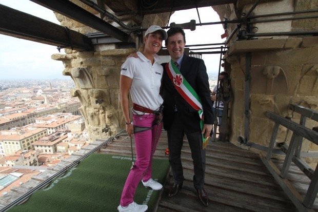 La golfista Giulia Sergas ed il vice Sindaco Dario Nardella