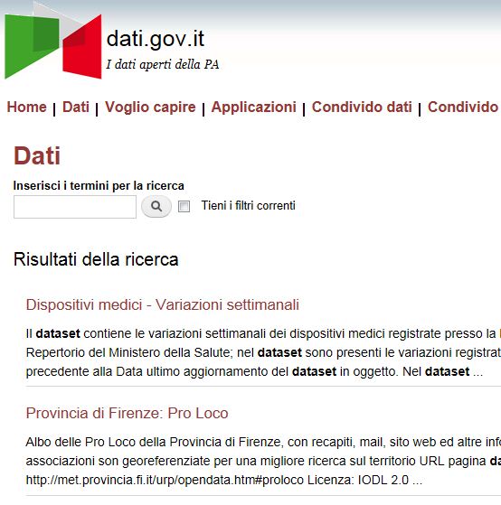 Le pro loco della Provincia di Firenze in formato open data segnalate sul sito del Governo