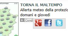 Un pulsante per condividere le notizie di Met sui social media