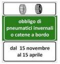 Cartello Obbligo di catene a bordo