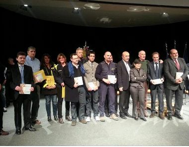 Consegna a Modena dei riconoscimenti agli operatori di protezione civile. Al centro Paolo Masetti