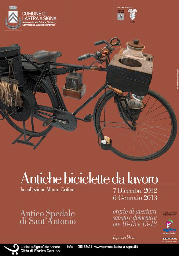 Manifesto della mostra delle biciclette della collezione di Mauro Grifoni a Lastra a Signa