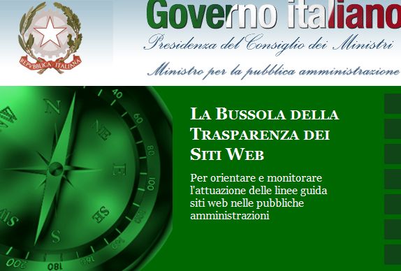 Immagine dal sito della 'Bussola della trasparenza'