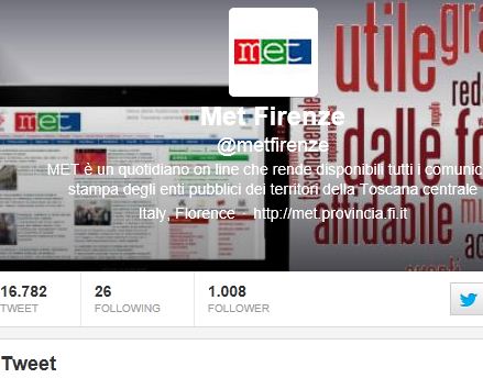 Immagine dalla pagina di Met su twitter