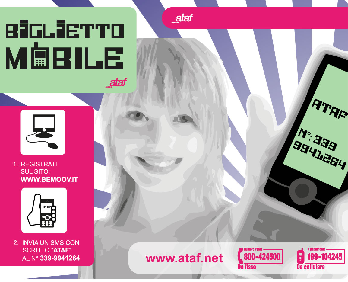 Bannere del biglietto Ataf acquistabile via sms