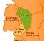 Mappa dei Comuni di Scarperia e San Piero a Sieve