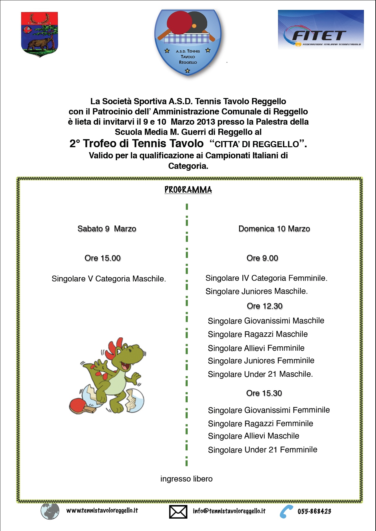 Campionati regionali di Tennis Tavolo