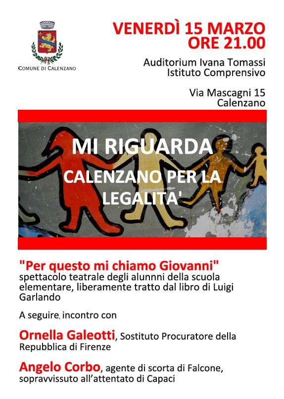 Locandina dell'iniziativa 'Calenzano per la legalita' '