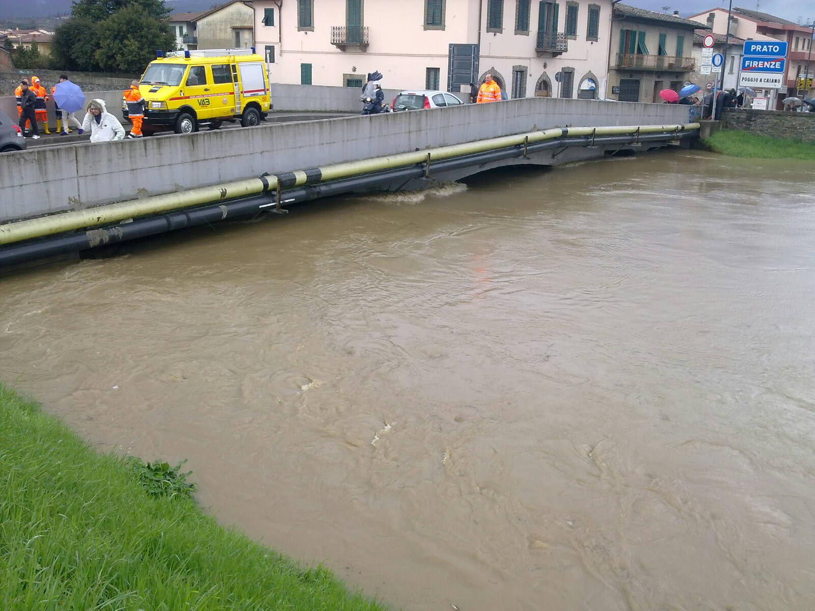 L'Ombrone a Ponte all'Asse (foto Protezione civile Provincia di Firenze)