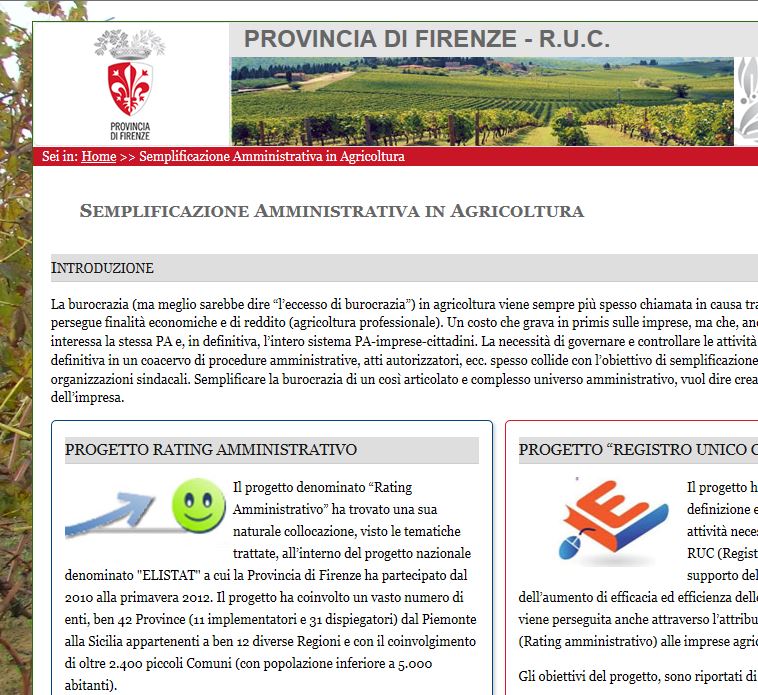Le nuove pagine del RUC sul sito della Provincia di Firenze