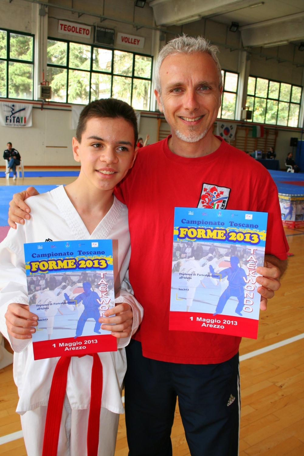 Lorenzo Stefanini (junior) medaglia di bronzo  e il Coach Francesco Poli 