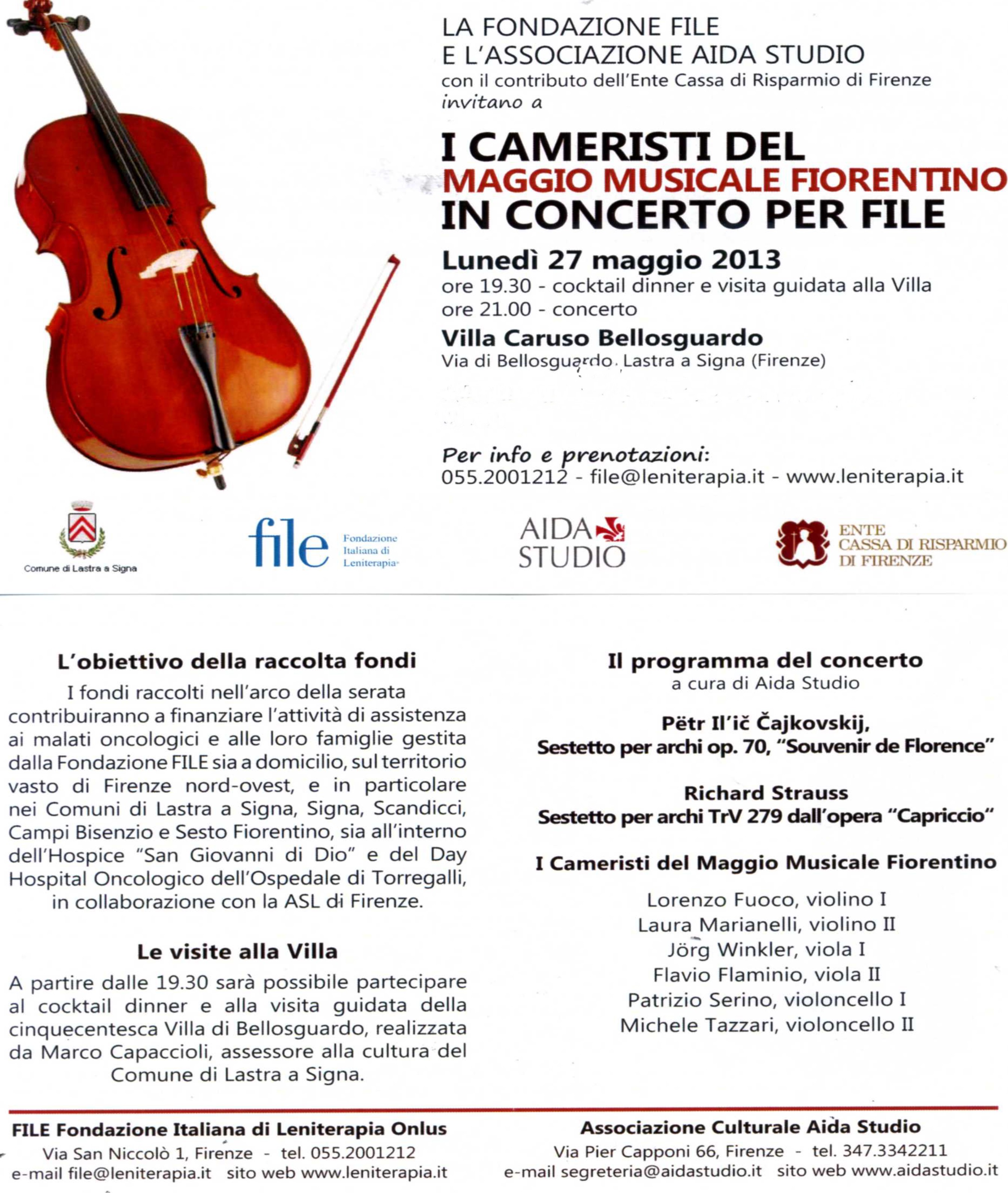 Volantino per il concerto dei Cameristi del Maggio musicale fiorentino