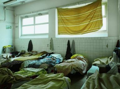 Dormitorio di rifugiati