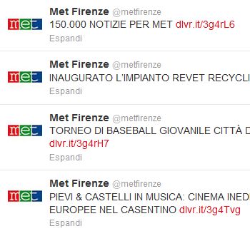 Le notizie di Met su twitter