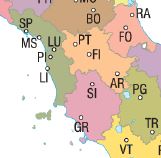 La Toscana nella ripartizione proposta dalla Societa' Geografica Italiana