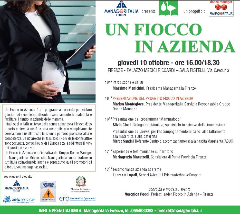 Depliant dell'iniziativa 'Un fiocco in azienda'