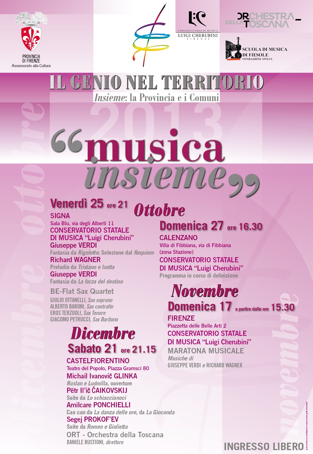 Musica Insieme ottobre, novembre e dicembre