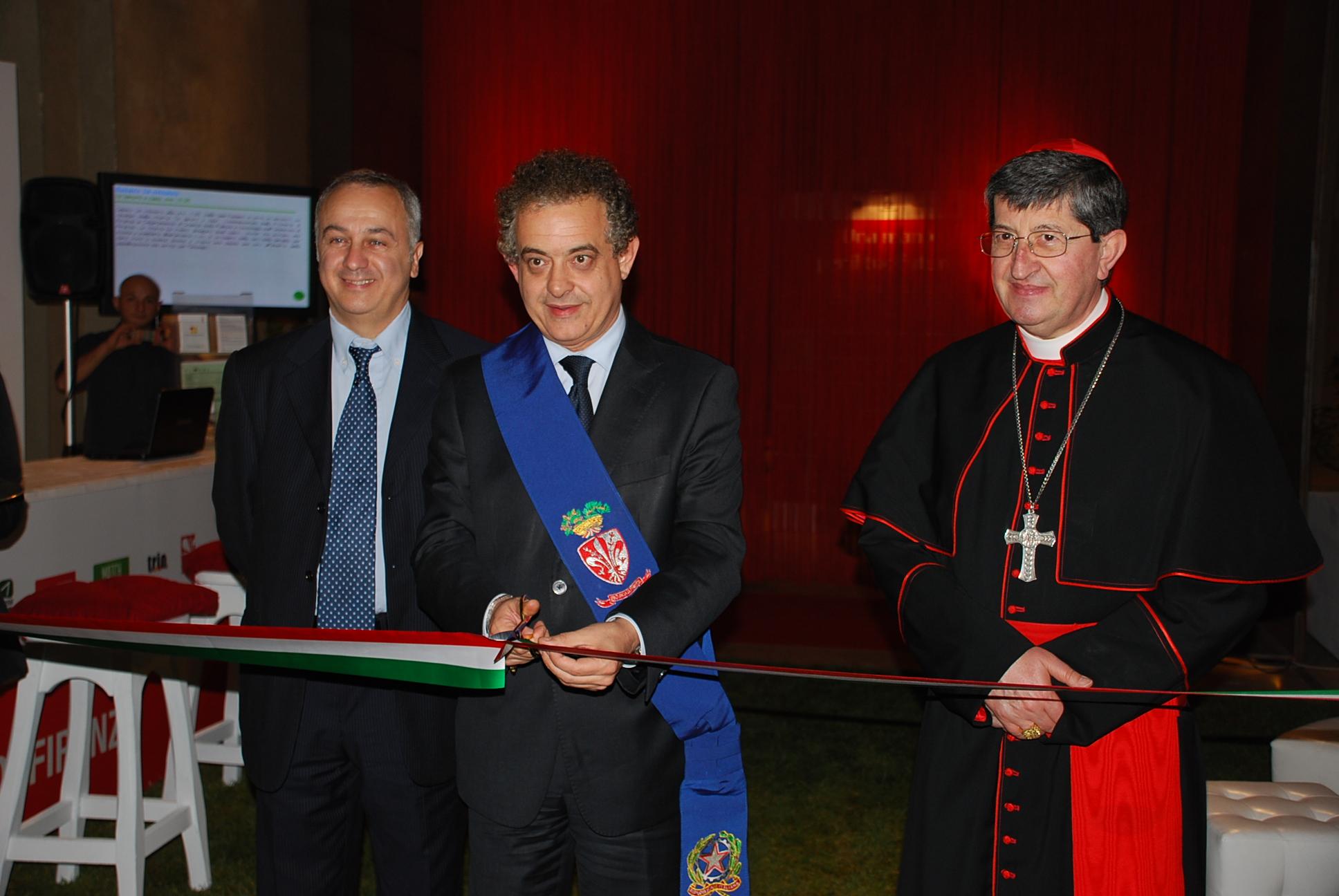 Inaugurazione di Lavora diversamente, da sinistra Di Fede, Barducci, Betori