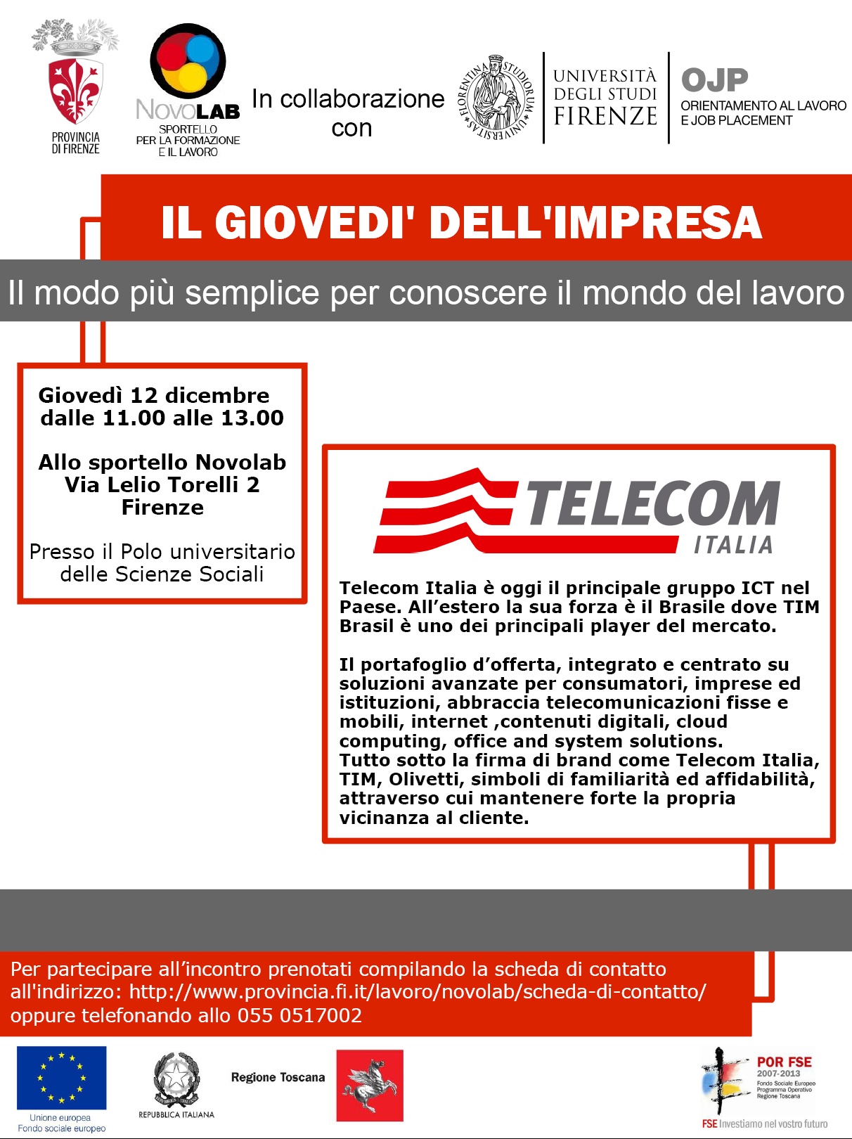Telecom ai giovedì dell'impresa