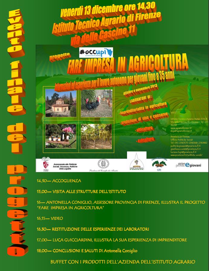 Locandina dell'evento 'Fare Impresa in Agricoltura'