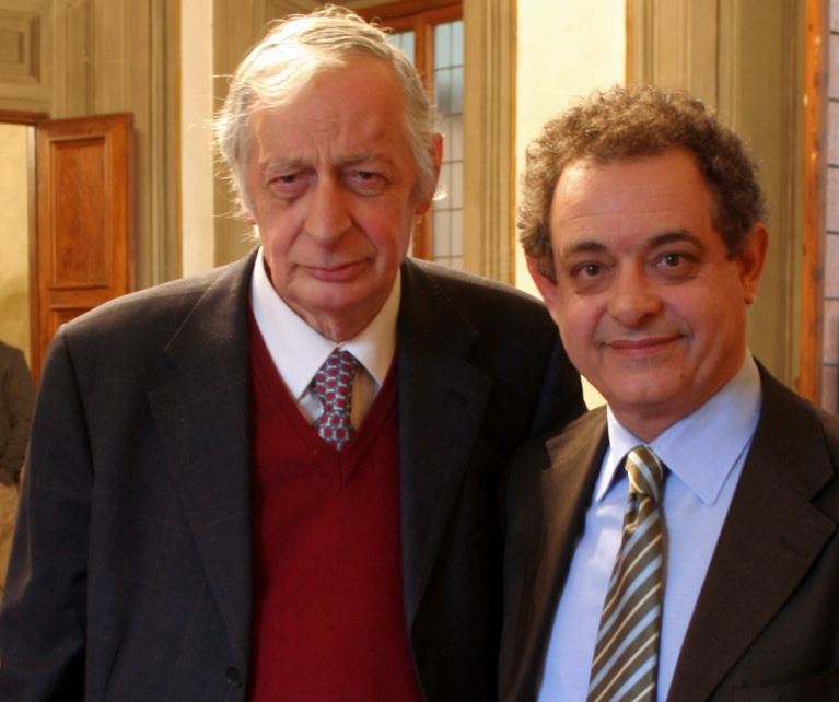Il presidente della Provincia di Firenze Andrea Barducci (a destra) con il professor Cosimo Ceccuti (Foto Antonello Serino - Met)